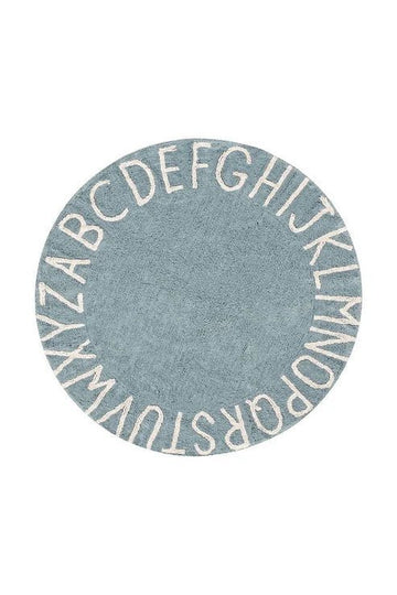 Washable Rug, Round ABC, Vintage Blue - LPM Home