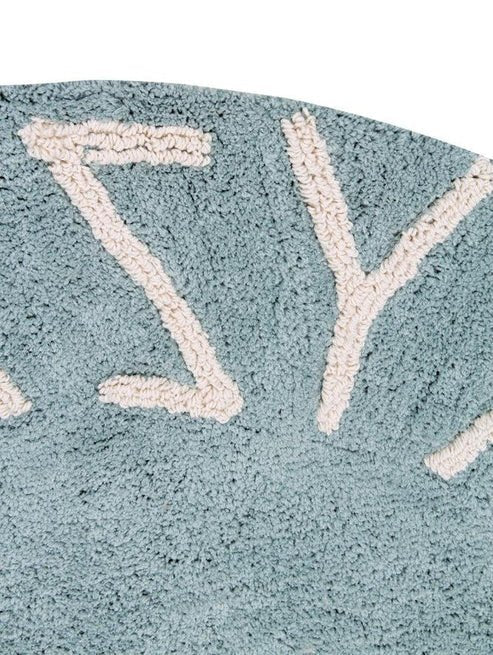 Washable Rug, Round ABC, Vintage Blue - LPM Home