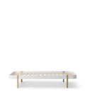 Wood Lounger Bed 120, White/Oak - Le Petit Marché Home Furniture