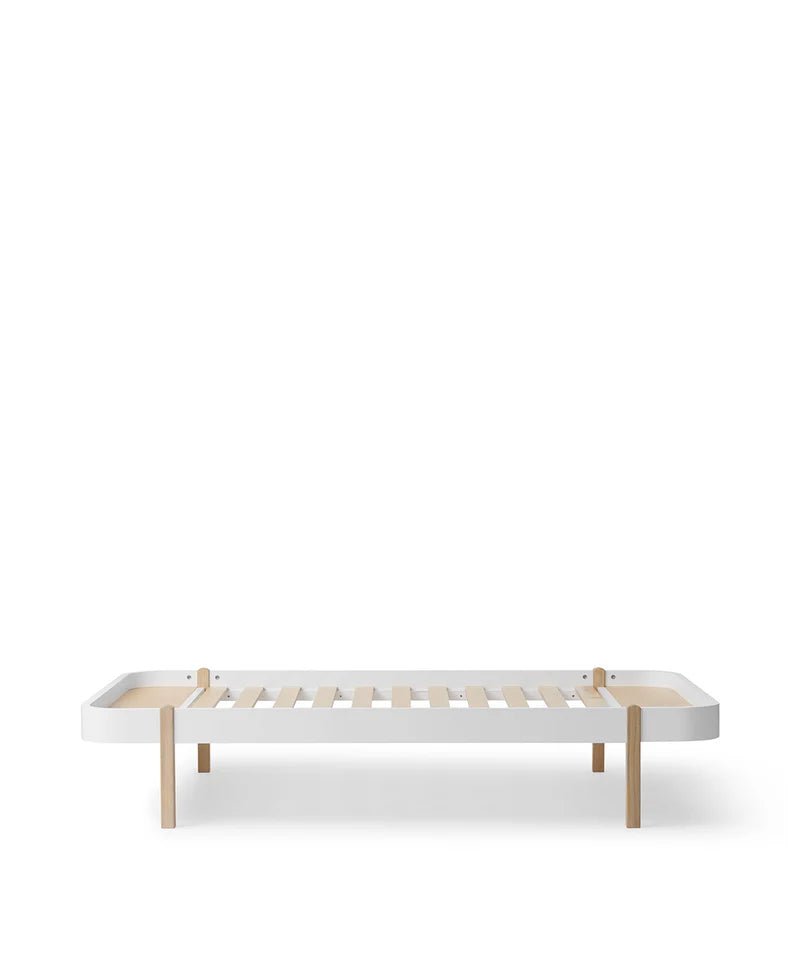 Wood Lounger Bed 120, White/Oak - Le Petit Marché Home Furniture
