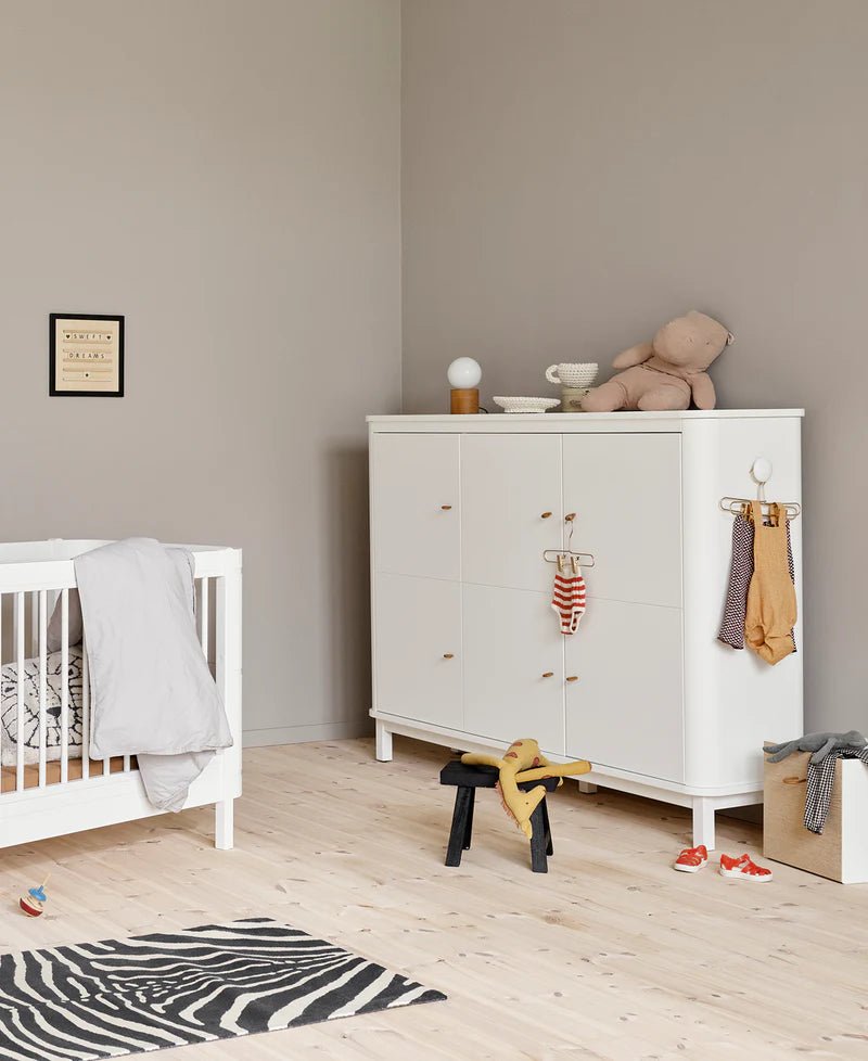 Wood Multi Cupboard 3 Doors, White - Le Petit Marché Home Furniture