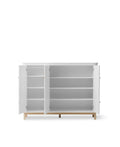 Wood Multi Cupboard 3 Doors, White/Oak - Le Petit Marché Home Furniture