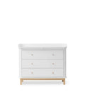 Wood Nursery Dresser 3 Drawers, White/Oak - Le Petit Marché Home Furniture
