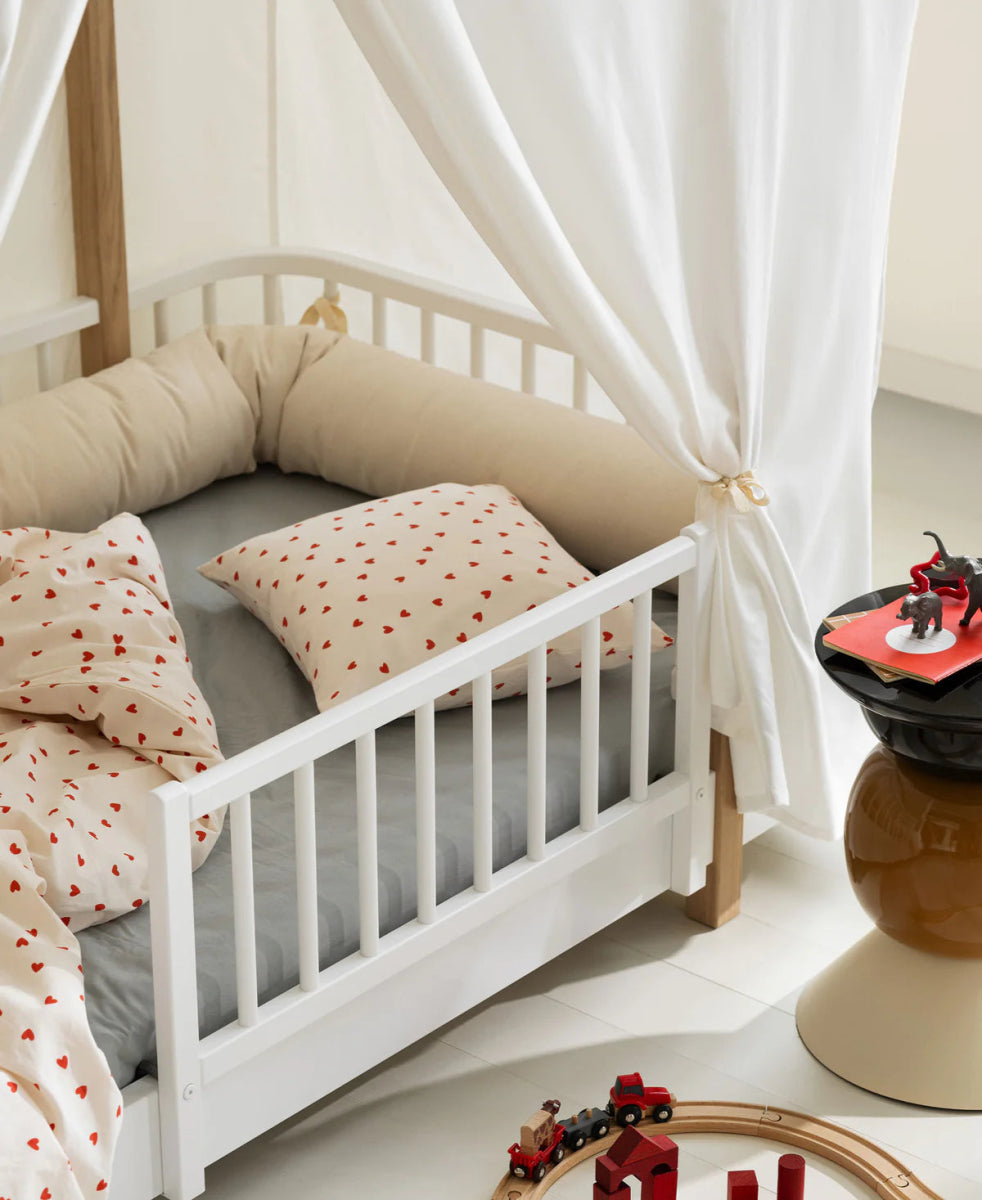 Wood Original House Bed, White/Oak - Le Petit Marché Home Furniture