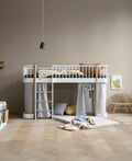 Wood Original Low Loft Bed, White/Oak - Le Petit Marché Home Furniture