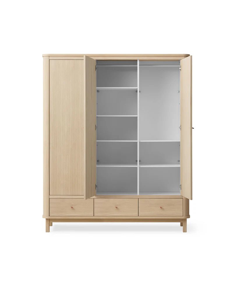 Wood Wardrobe 3 Doors, Oak (Pre-Order) - LPM Home